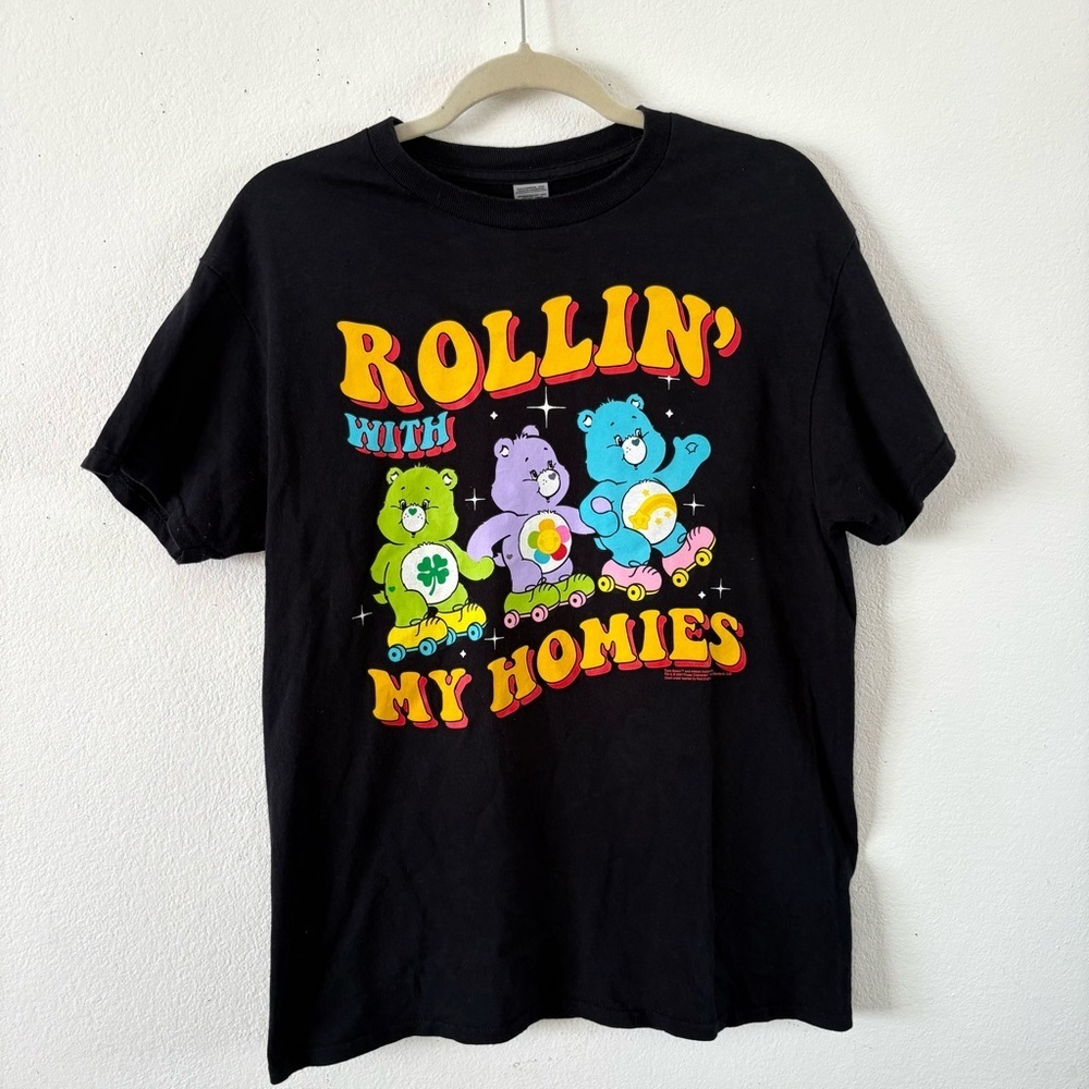 Care Bears retro tshirt roller skates rolling with my homies black adult medium